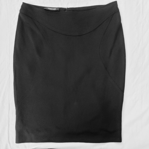VERSACE BLACK PENCIL SKIRT SIZE 10 MADE IN ITALY